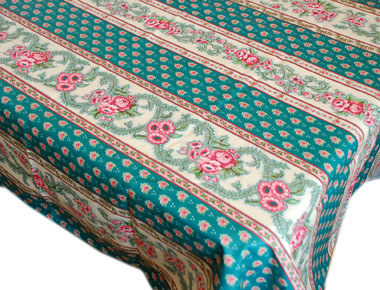 French coated tablecloth (Nais.emeraude)